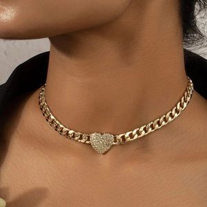 Gold Heart Choker Necklace